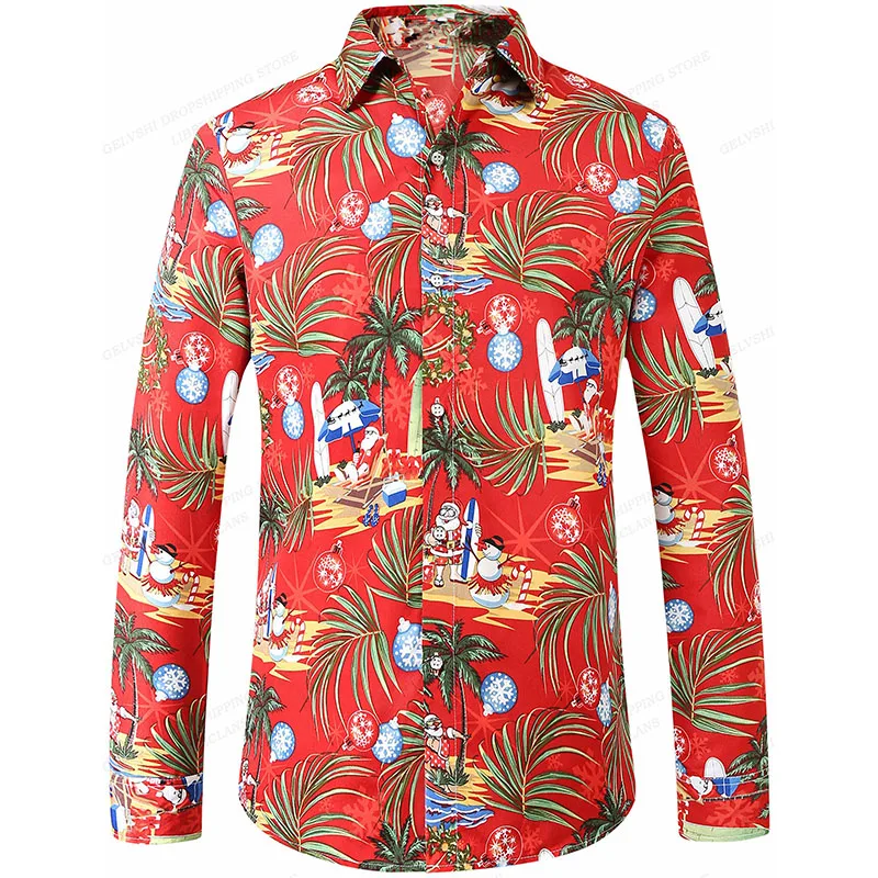 Casual Men's Plus Size Social Vintage Fashion Floral Leaf Pattern Long Sleeve Shirt Harajuku Vacation Y2k Clothing Custom New