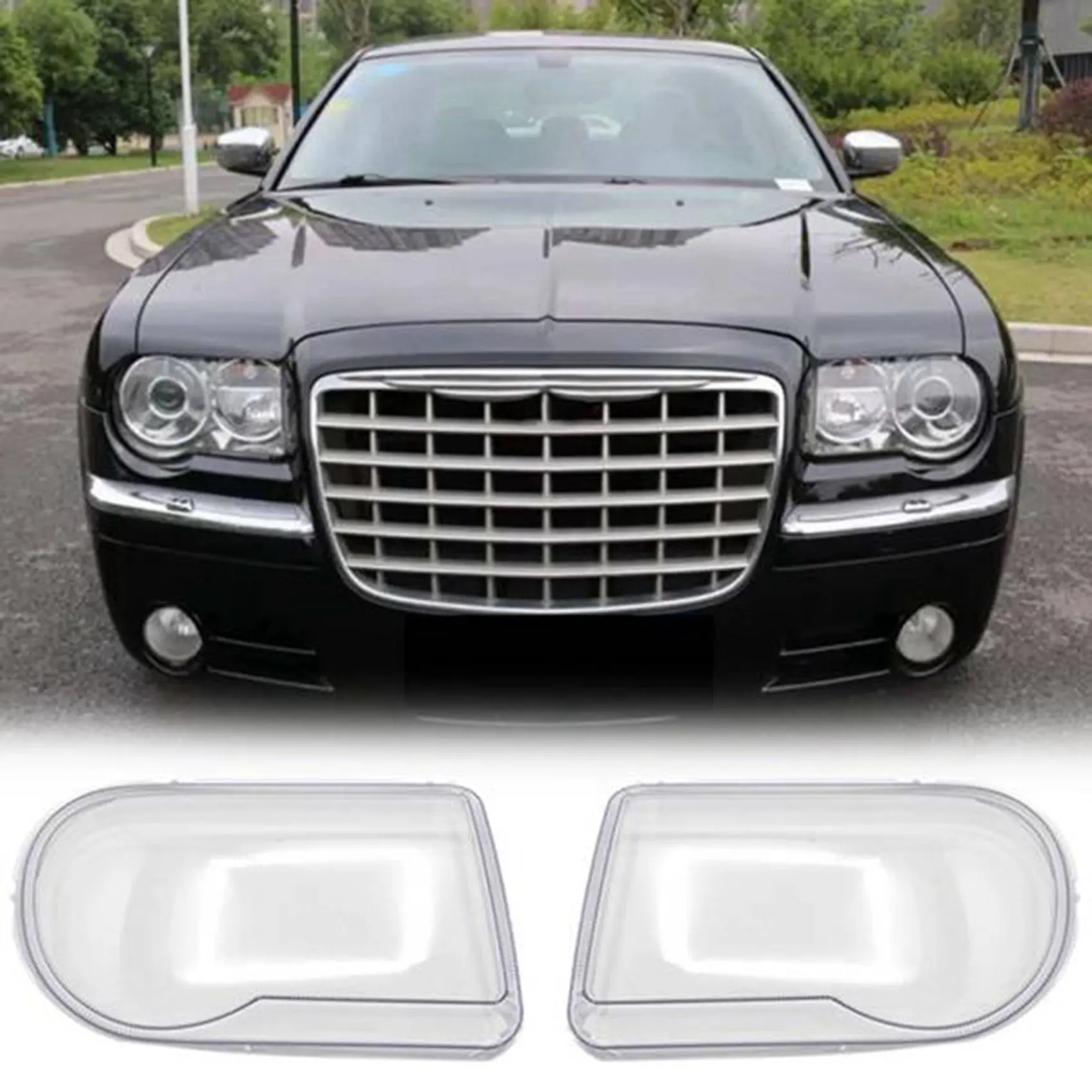 Car Right Headlight Transparent Lens Cover Replacement for Chrysler 300C 2007-2010