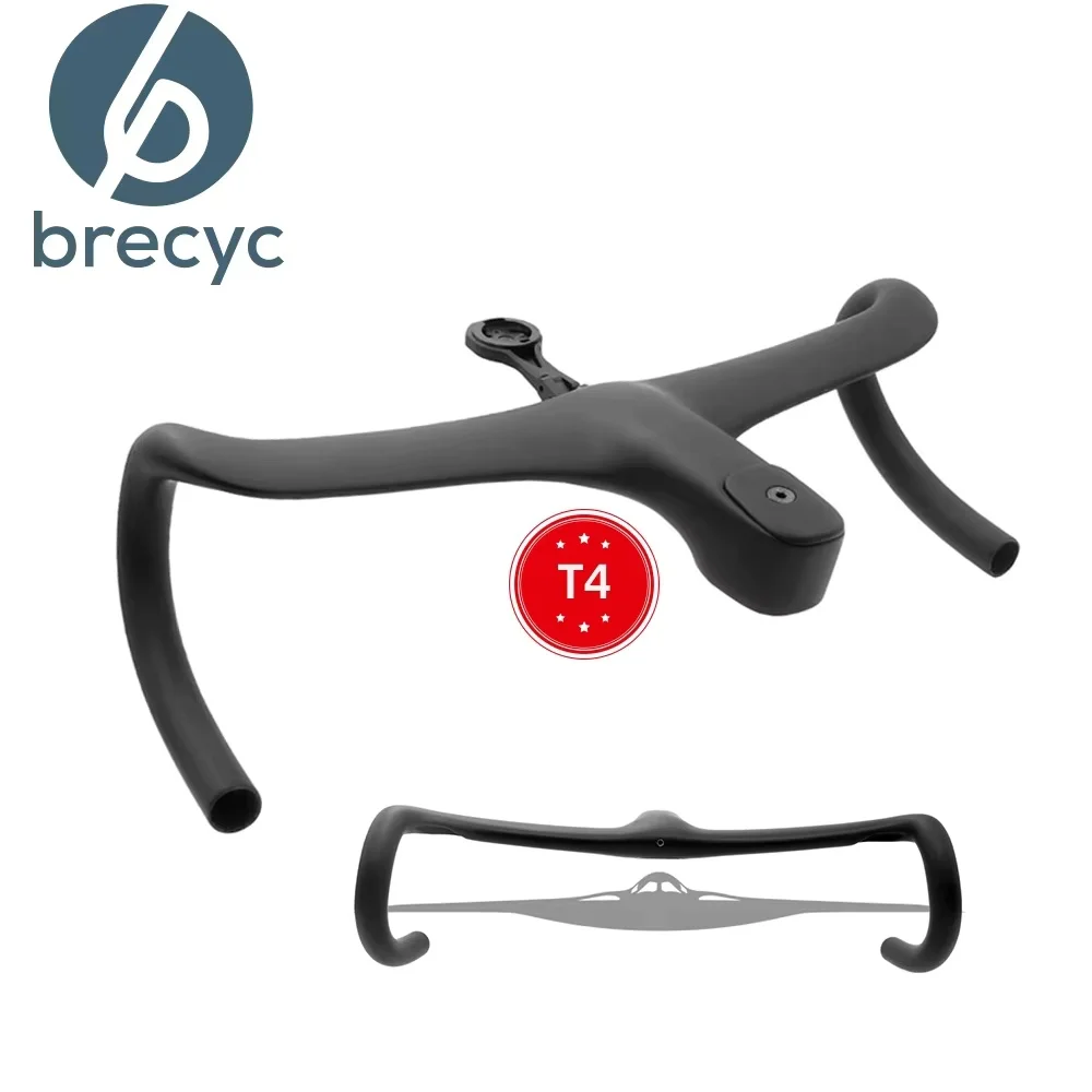 

T4 ULTRA Road Bike Internal Cable Integrated Bicycle Handlebar,Full Carbon Fiber Bicycle Cockpit With Mount,28.6mm,