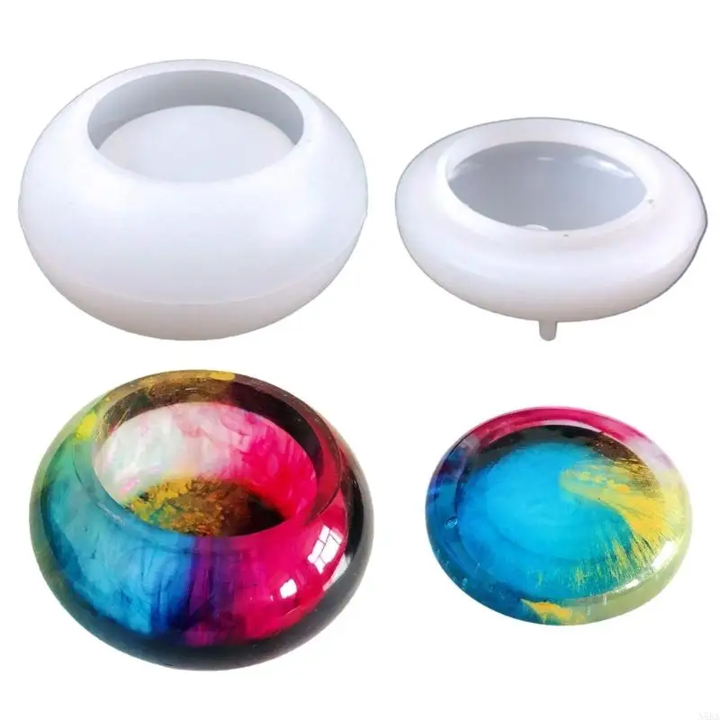 

N5KA Makeup Insert Cup Jewelry Box Mirror Silicone Mold For Resin Casting Crafts