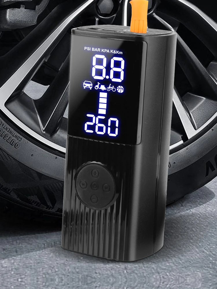 Car Air Compressor Portable Inflator 0-150psi/10bar Wireless Inflatable Pump Tire Pressure Test Tire Air Pump