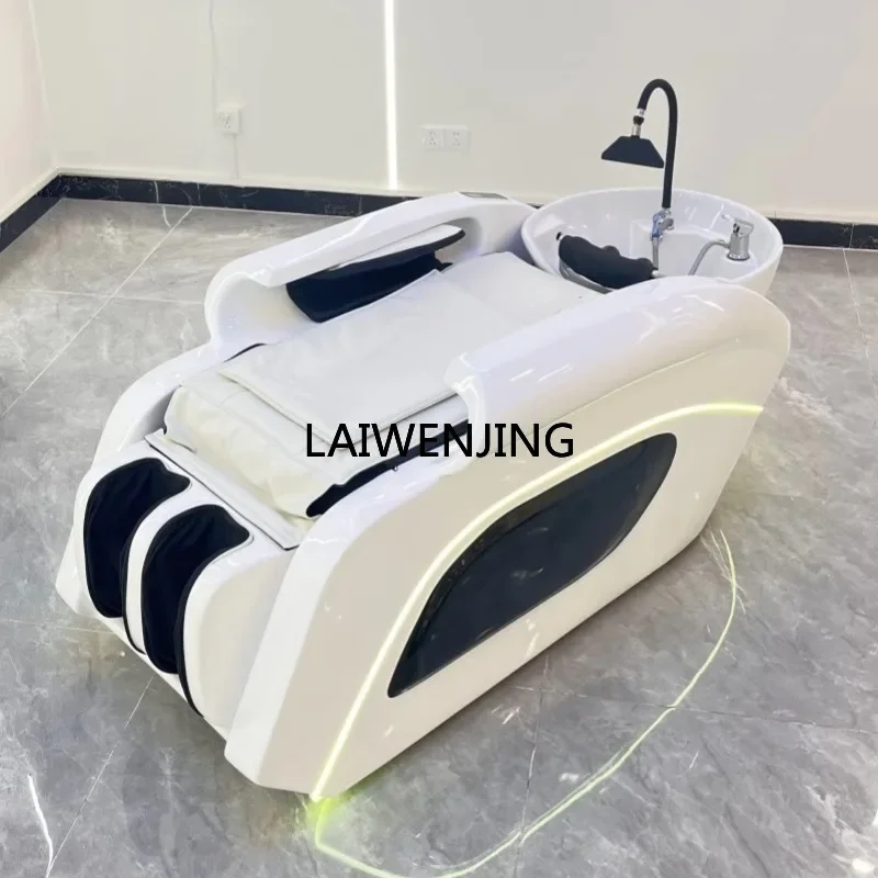 

MQ barber shop automatic massage bed water circulation fumigation hair salon special ceramic basin bed