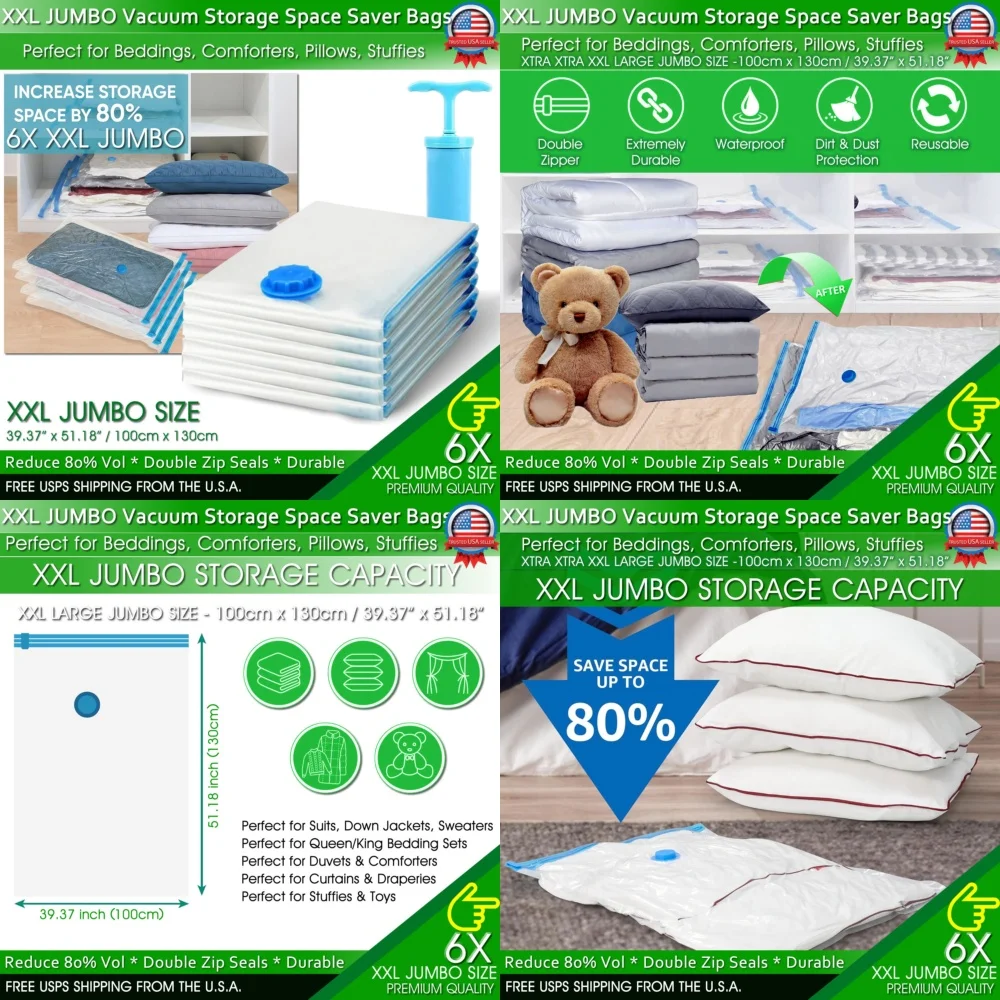 

vacuum storage bagsExtra Large Vacuum Storage Bags for Bedding Clothes Space Saving with Manual Pump Compression Bags for Travel