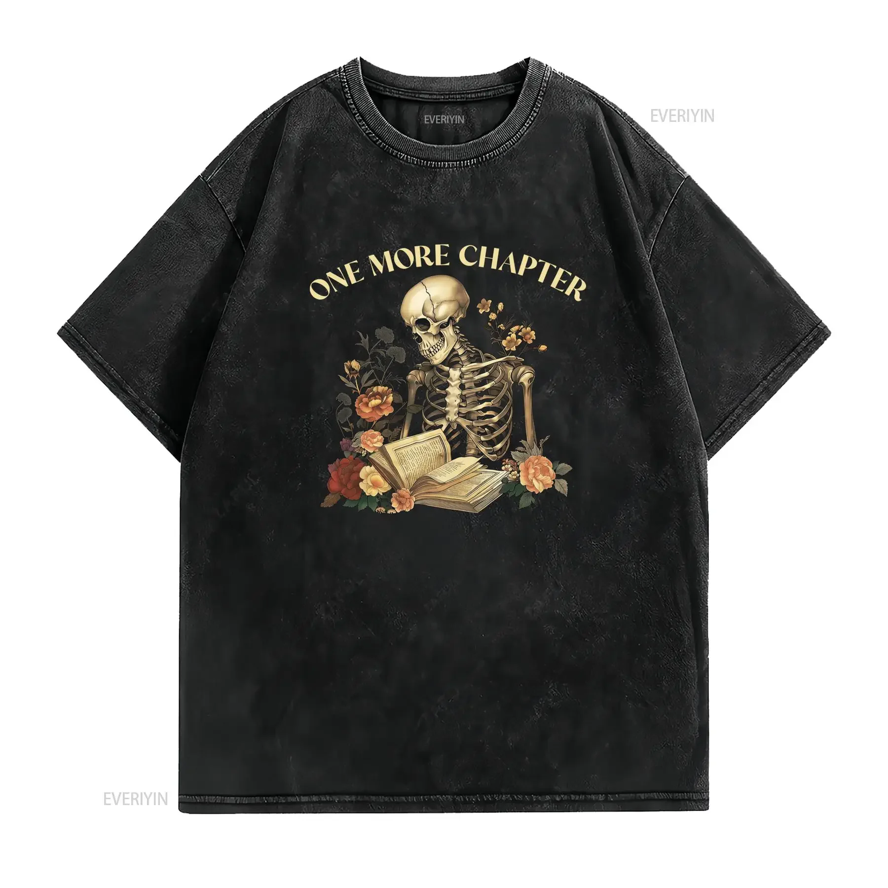 T Shirt for Book Enthusiasts A Bookworm'S Delight Those Who Love to Read 'Just One More Chapter' vintage Washed Unisex Stylish
