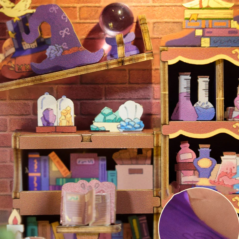 บ้านตุ๊กตาไม้ DIY บ้านมหัศจรรย์จิ๋วพร้อมชุดเฟอร์นิเจอร์ ชุดประกอบ 3 มิติ ของเล่นสำหรับเด็กและผู้ใหญ่ ของขวัญคริสต์มาส บ้านตุ๊กตา