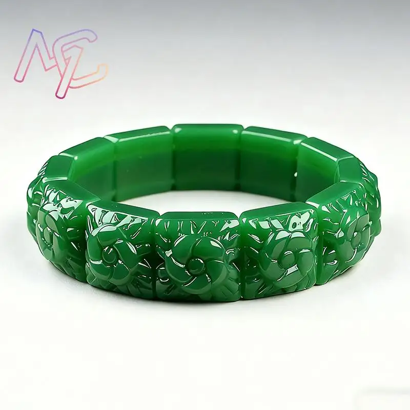 Real Jade Flower Bracelet Bangle Designer Vintage Natural Jewelry Gifts for Women Talismans Charm Luxury Accessories Amulet view 2