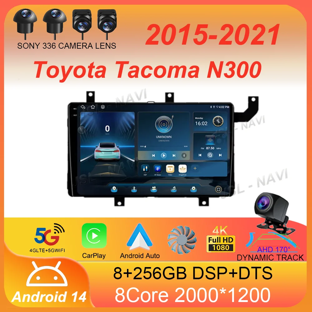 

For Toyota Tacoma N300 2015-2021 Car Radio Android 14 Carplay Auto Multimedia Video Player GPS Navigation Stereo Head Unit Audio