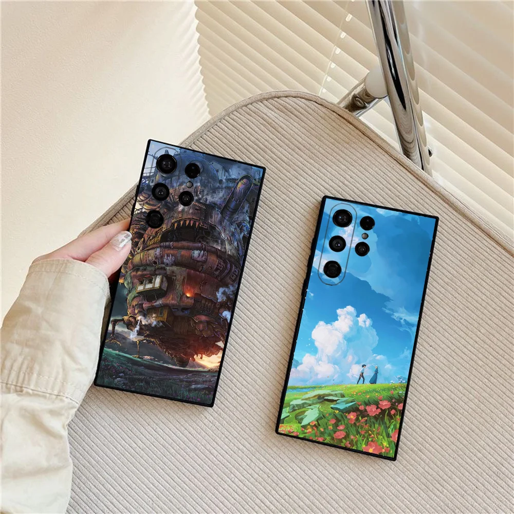 

Movie H-Howls Moving Phone Case For Samsung Galaxy S25 Ultra S22 S23 S24 Ultra S21 S20 5G Protective Soft Silicone TPU Funda