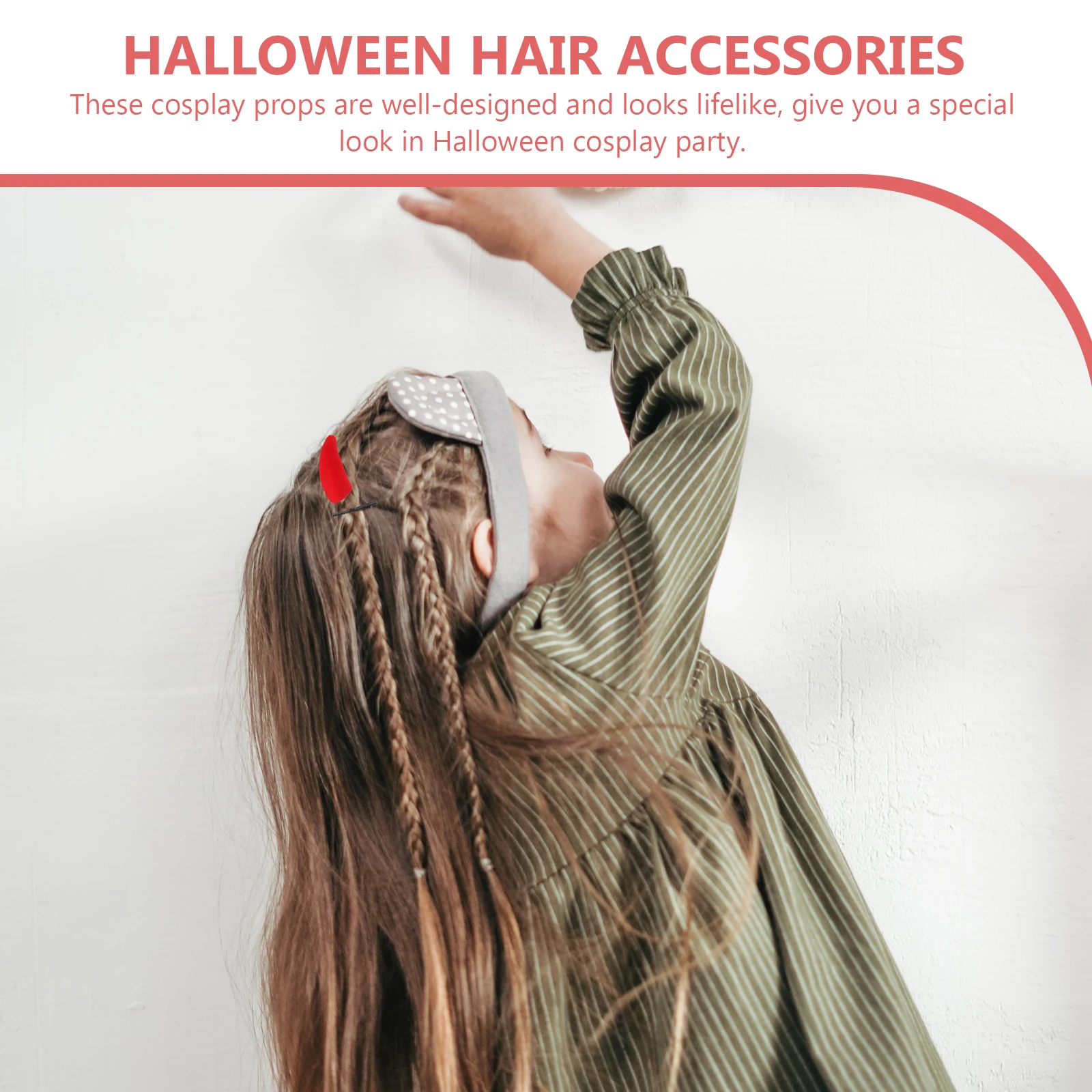 

12pcs Horn Hairpins Gothic Accessories for Teens Women Halloween Flocking Headwear Cosplay Props Sturdy Material