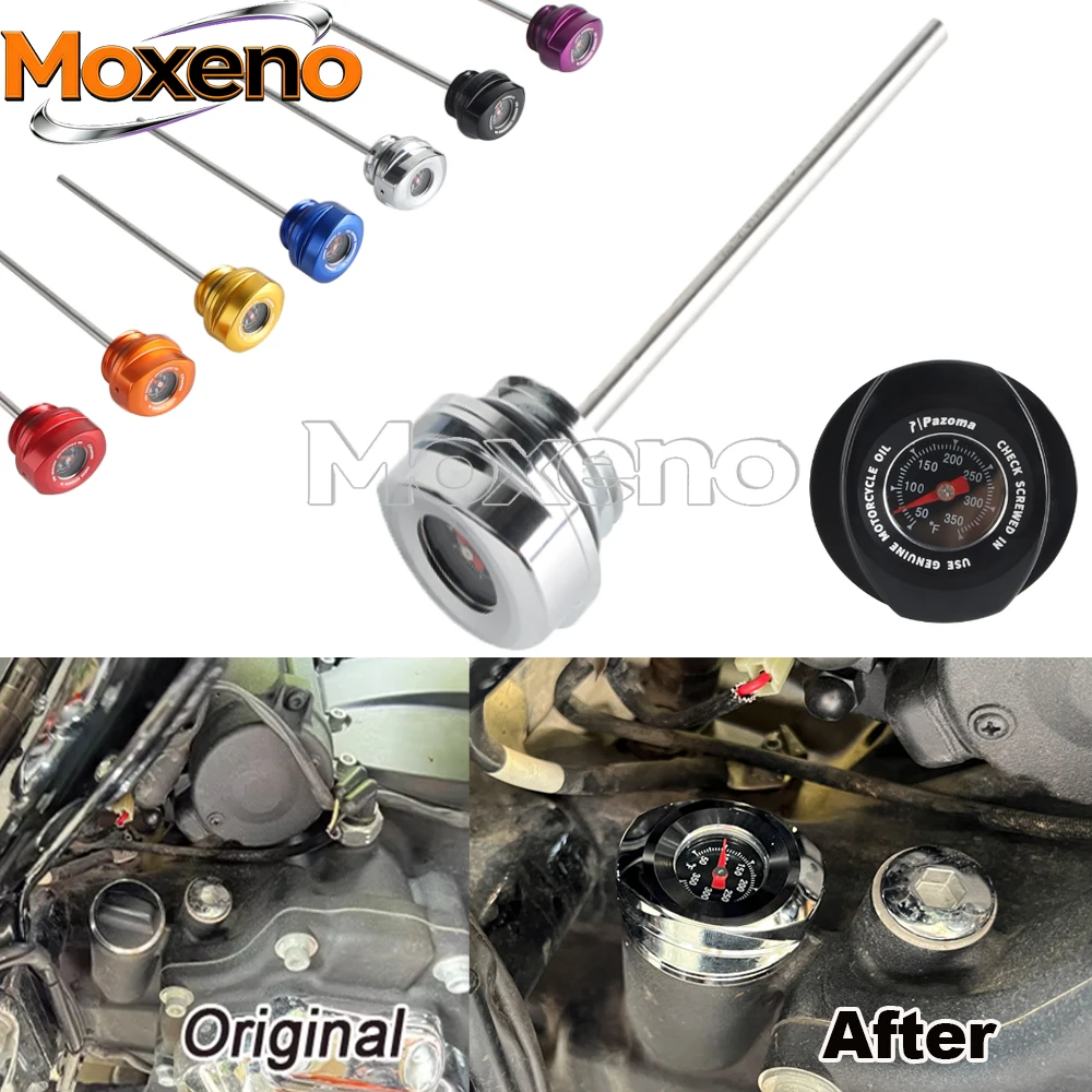 Motorcycle Oil Dipstick Temperature Gauge For Harley Touring Milwaukee Eight M8 2017-24 FLHR Oil Temp Gauge Dipstick Replacement