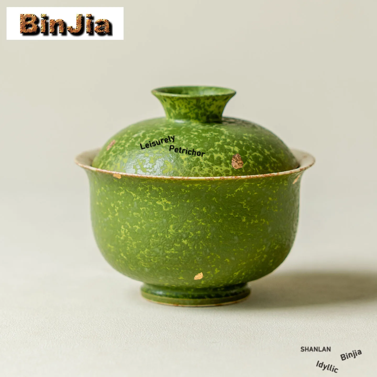 

120ml Green Hand-painted Lotus Fish Gaiwan Aesthetic Tea Tureen Tea Bowl With Lid Kit Tea Maker Cover Bowl Drinkware Decoration