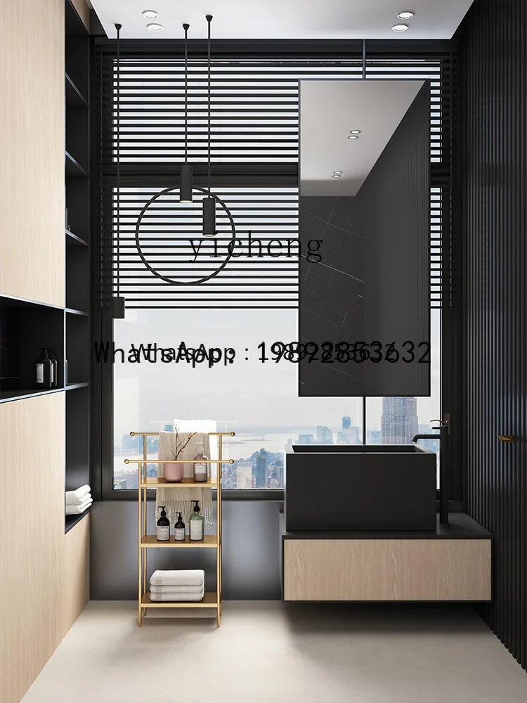 b2Towel Rack Bathroom Punch-Free Bathroom Floor Light Luxury Narrow Gap All-in-One Rack