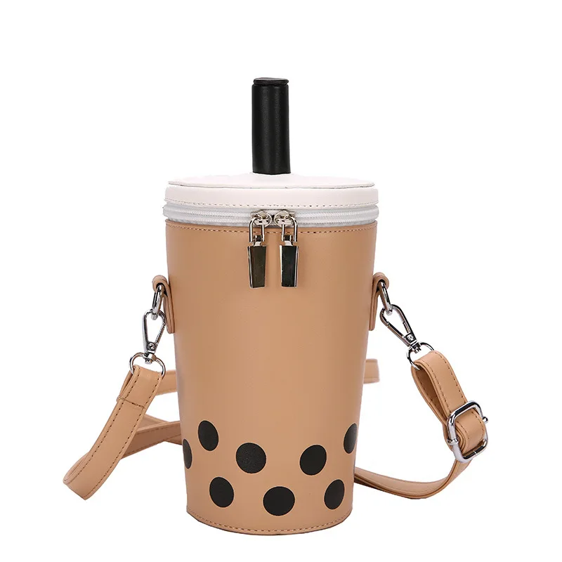 

Milk tea personalized small bag women's new trendy and versatile crossbody phone bag cute girl bucket shoulder bag