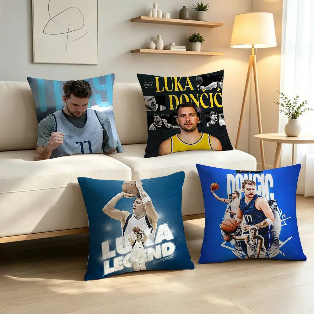 Basketball Icon Luka Doncic Pillow Case Pattern Printed Pillowcase For Living Room Sofa Cushion Cover