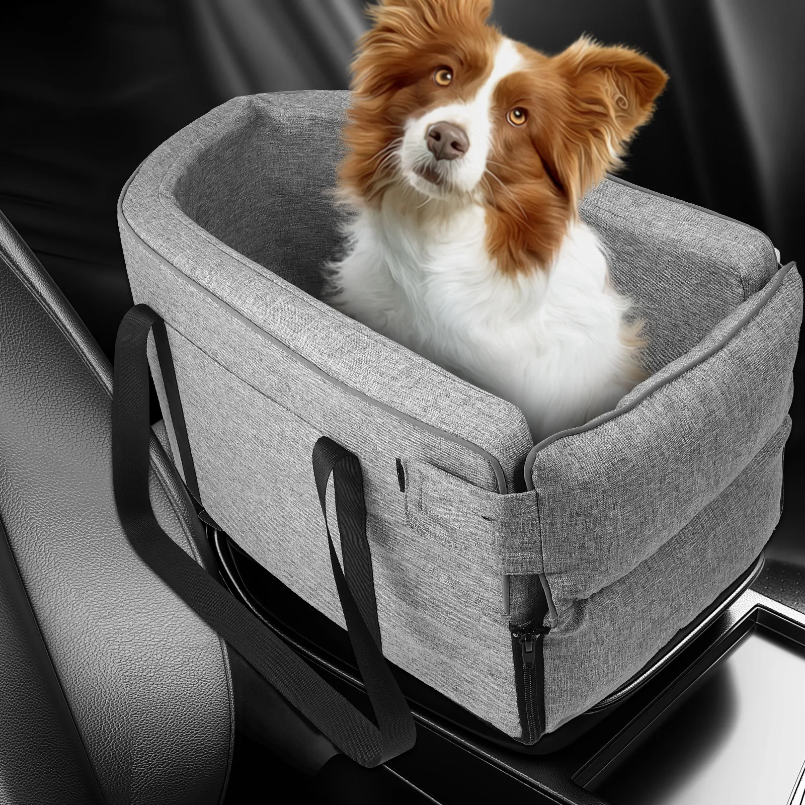 Pet Dog Seat Armrest Console Travel Accessory Small Large Dog Seat Quick Install Removable Multifunctional Shoulder