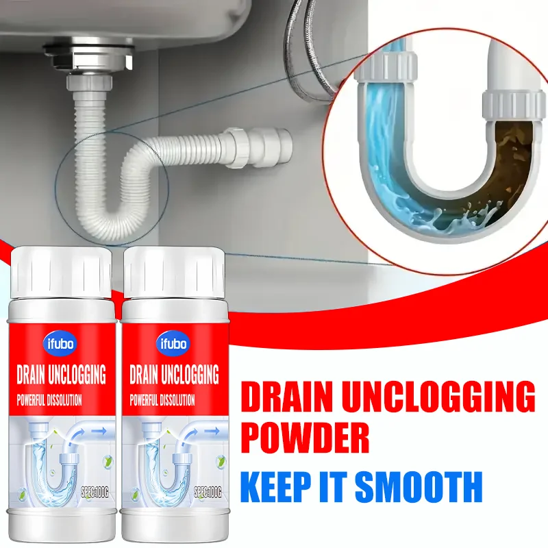 100G Powerful Drain Unclogging Powder, Fast Acting Pipe Dredger For Toilet Sink Bathtub, Effective Clog Remover view 5