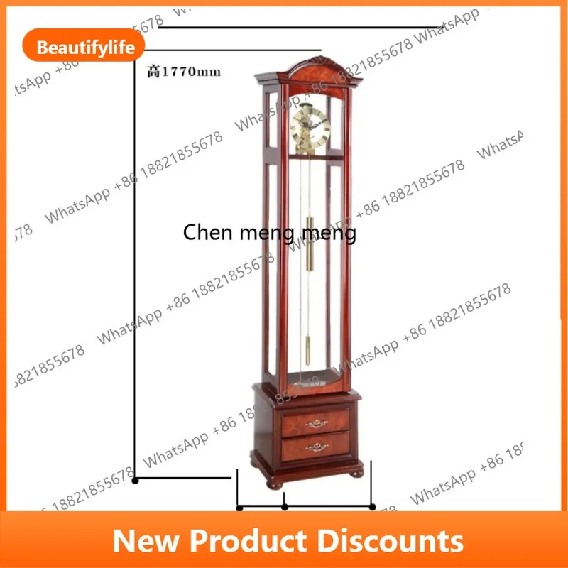 

C56 Chinese retro living room clock mechanical vertical clock solid wood light luxury simple, new Chinese pendulum clock