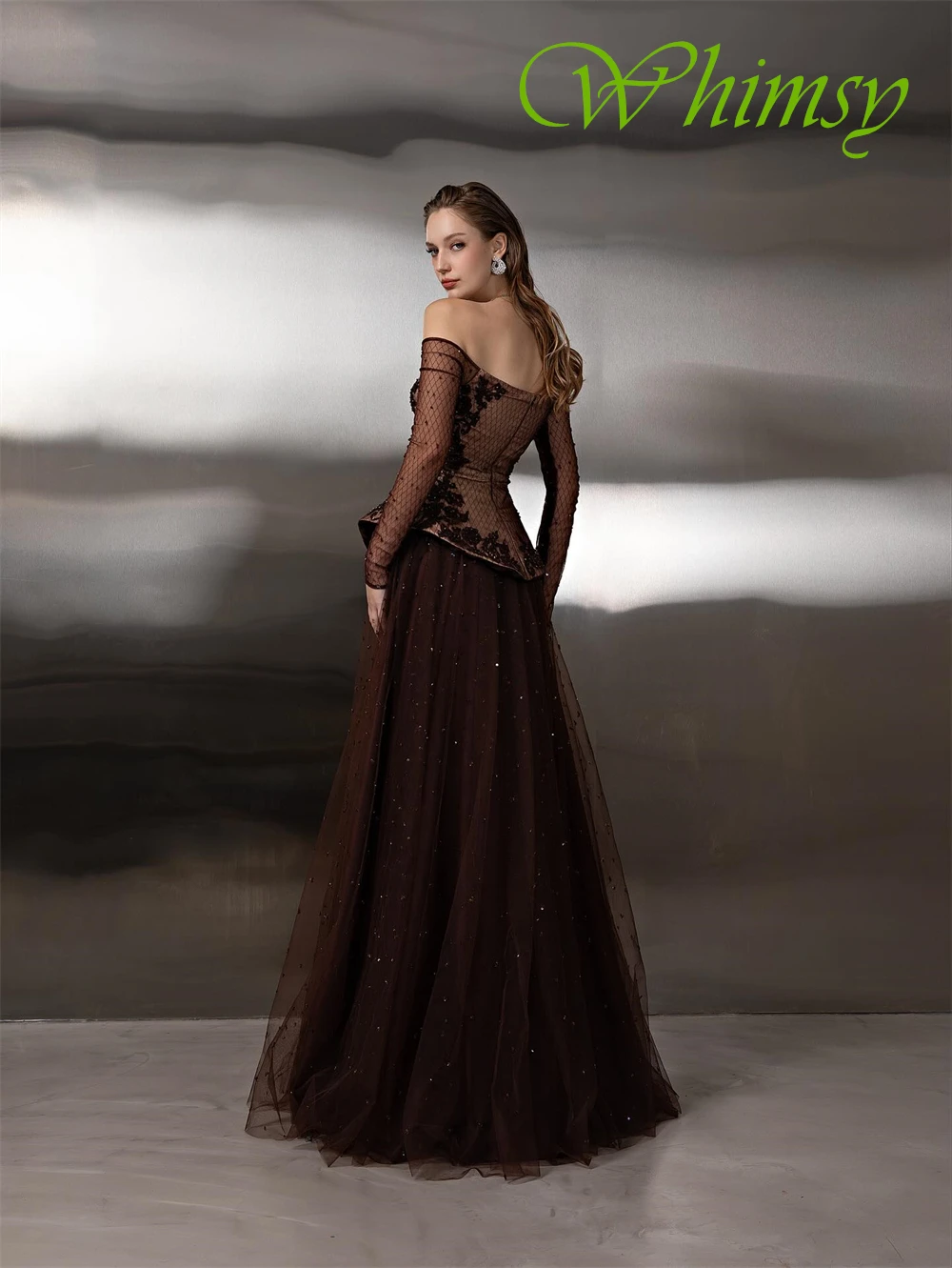 Robe de soirée en Tulle exquise personnalisée, avec des Appliques délicates, col bateau, robes de bal formelles à manches longues, robes d'occasion spéciale