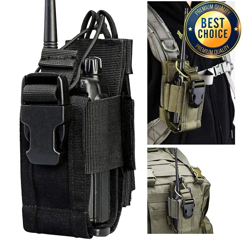 Nuovo supporto per walkie-talkie tattico regolabile Custodia per radio Custodia per interfono da caccia Borsa per radio Molle in nylon per esterni