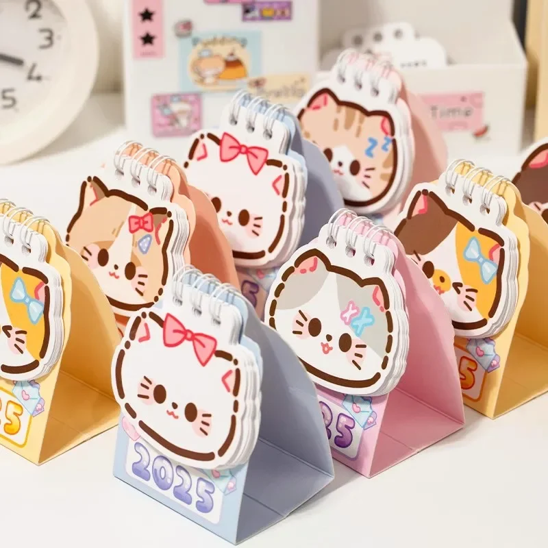 

Kawaii 2025 Desk Calendars Mini Cat Coil Calendar Book Cute Daily Planner Schedule Organizer To Do List Time Manegement Office