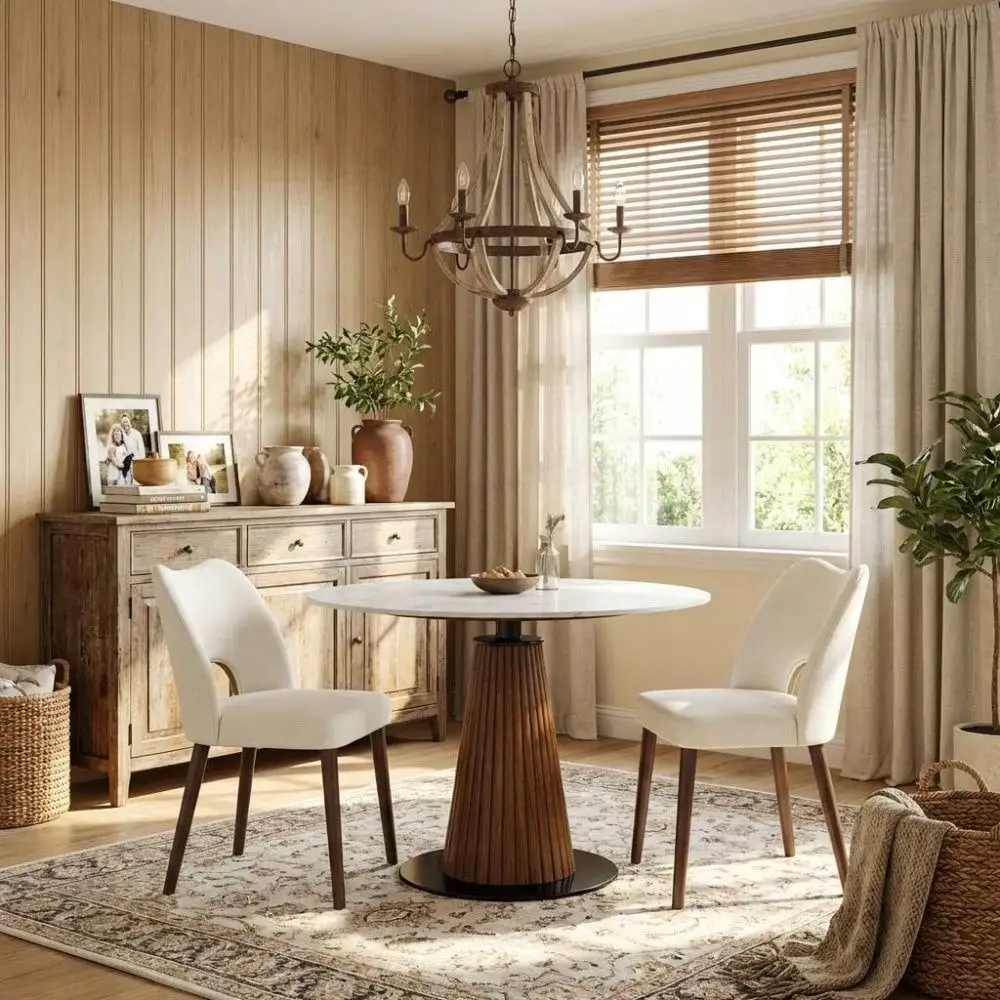 Set Of 2 Upholstered Dining Chairs With Cutout Back, Solid Wood Legs, Modern Farmhouse Kitchen Chairs For Dining Room, Breakfast Nook, ApartmentDining Room Furniture