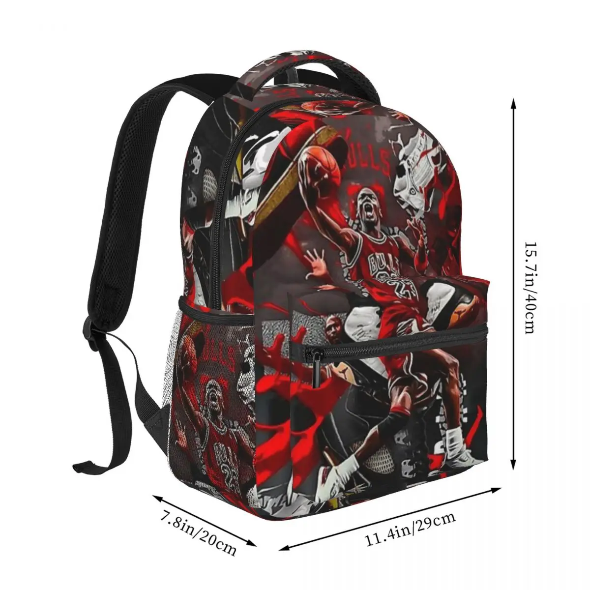 Jordan Basketball Art Backpack for Men Women Fashion Student Business Daypack College Shoulder Bag 16in