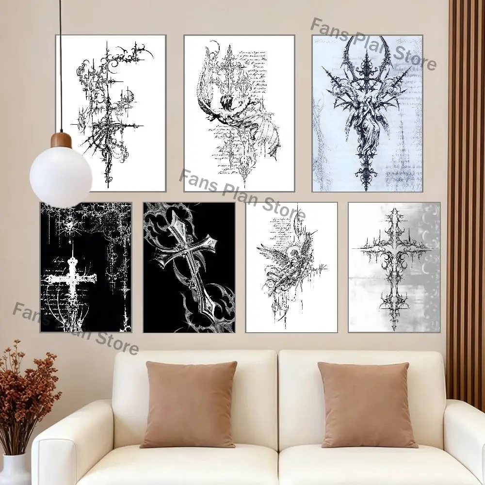 Cyber Sigil Angel Poster Prints Wall Art Painting Picture Gift Living Room Bar Restaurant Dec Sticker Large
