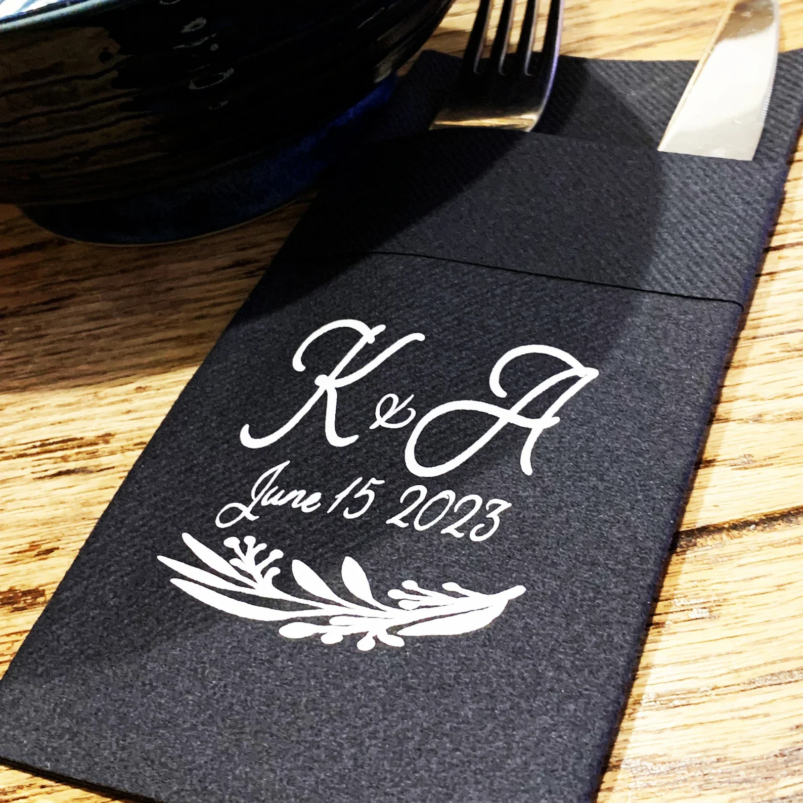 50pcs Personalized printed Airlaid Napkin, Perfect Size Linen-Like Handmade Disposable, Pocket wedding napkins for reception or