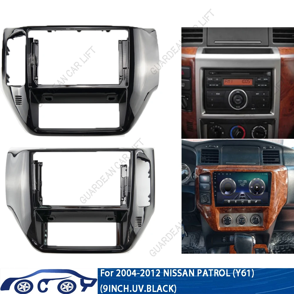 

9 Inch 2DIN Head Unit Car Radio Fascias Dash Frame Panel Installation For Nissan Patrol Y61 2004-2012 Android GPS Stereo Player