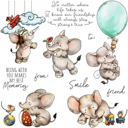 Mangocraft Cute Elephants And Mouse Cutting Dies Clear Stamp DIY Scrapbooking Metal Dies Silicone Stamp For Cards Albums Decor