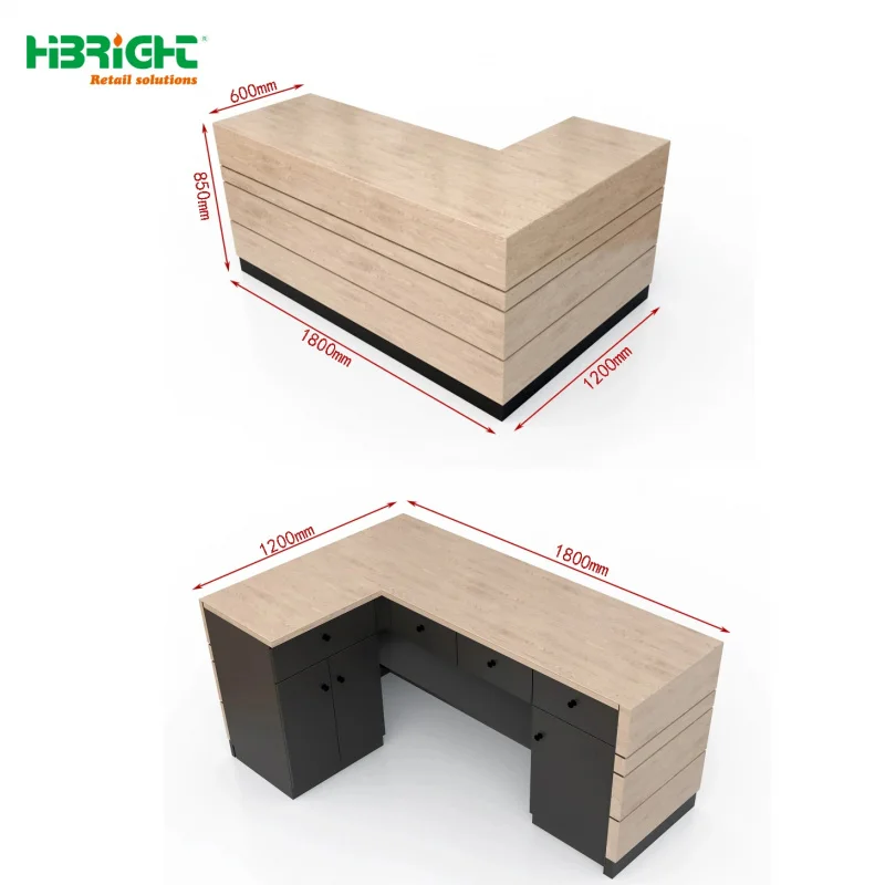 custom.HIGHBRIGHT Cash Register System Automatic Checkout Counter Conveyor Belt Durable Model HBE-CC 960mm Height 960mm
