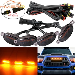 Lumière de calandre de voiture à LED, lampe de jour jaune, signal d'iode décoratif, 514-up, contrôle de la brume de camion, lumière Raptor, DC 12V, 4X, 6LED