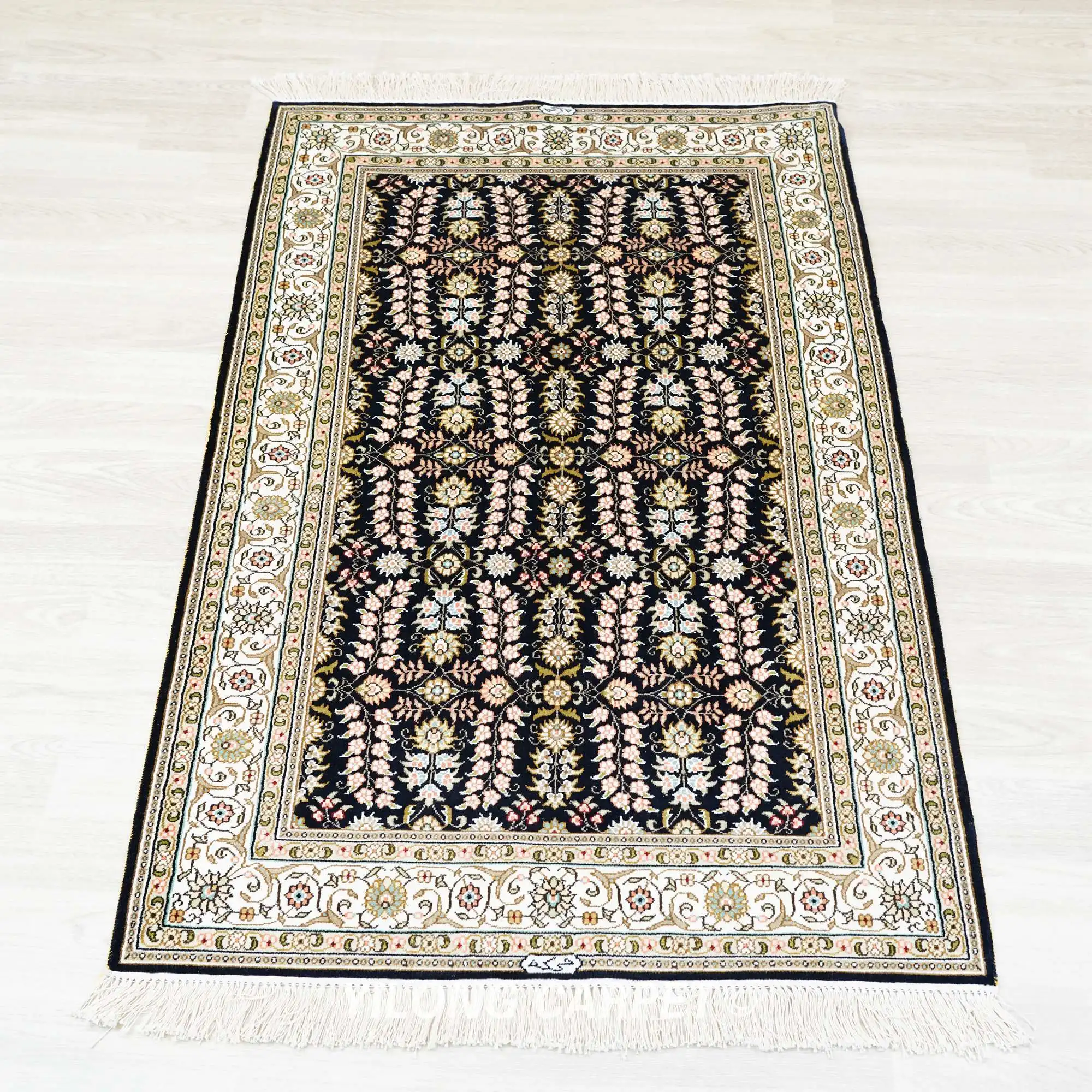 82x122cm Hereke Blue Carpet Blue Vantage Exquisite Handmade Silk Rugs (HF206B)