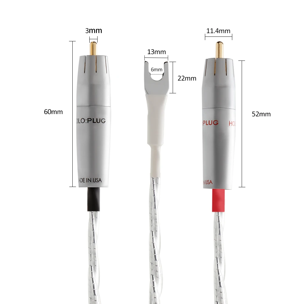 HiFi Audio Odin 2 Gold Plated RCA Plug Phono Cable 2 RCA to 2 RCA with Ground Wire for LP Vinyl Record Player Phonophone Cable