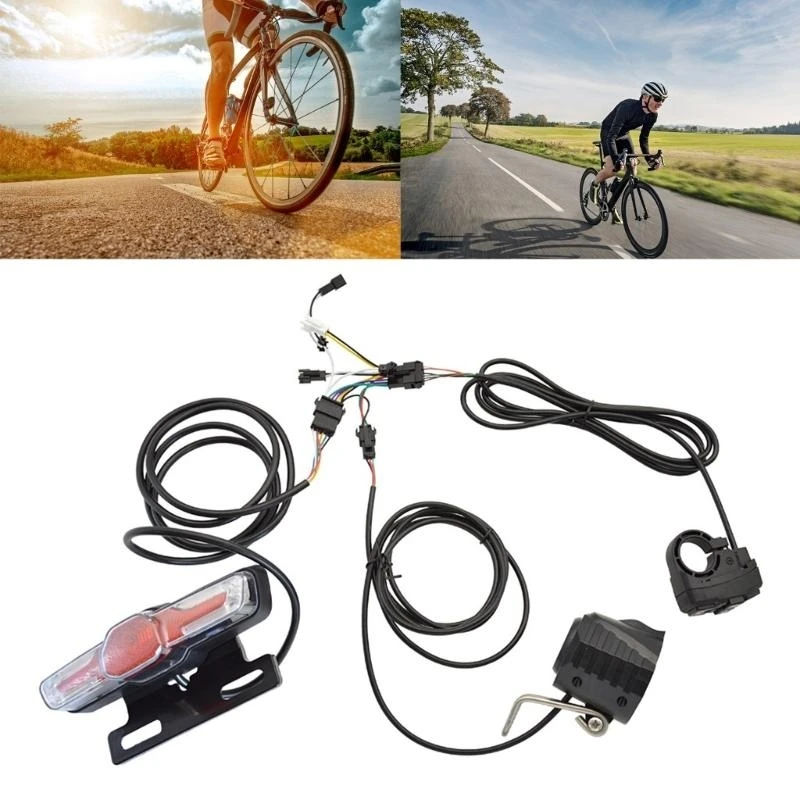 Electric Bicycles Headlight Horn Taillight Turn Set with Switching Button Skateboards Headlight Assembly Part