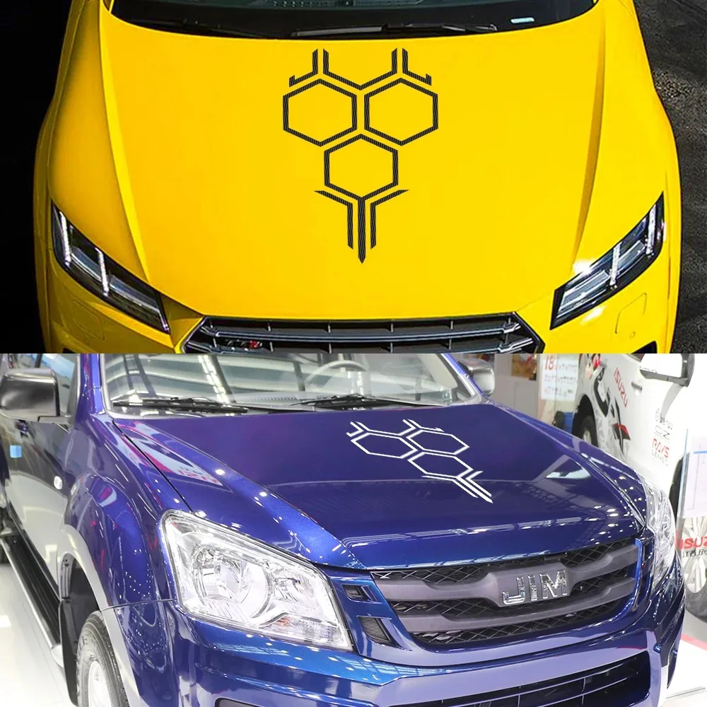 

Universal Car Hood Cover Sticker Various Sizes Graphics Honeycomb Vinyl Film Decor Decal Auto SUV External Tuning Accessories