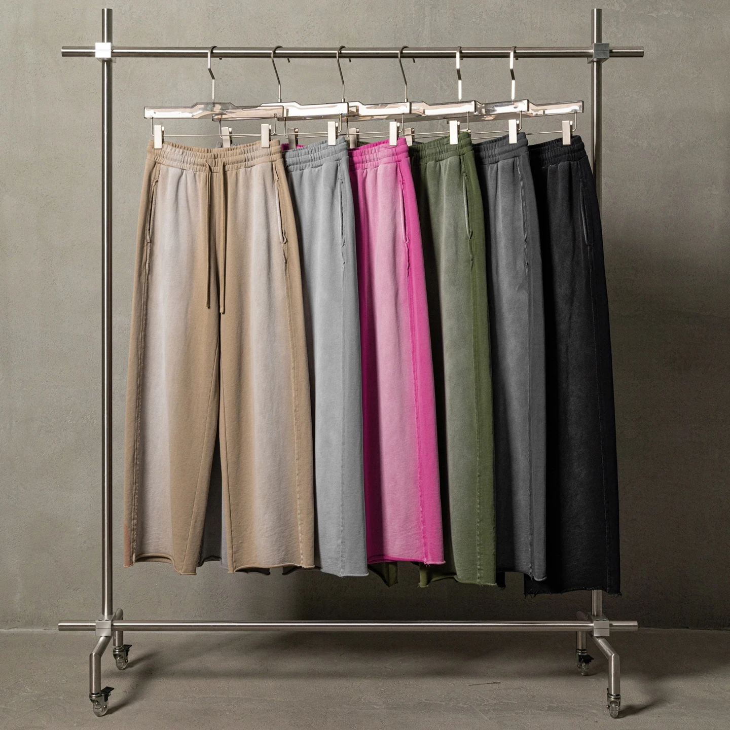 

Retro Heavy Du Faded Casual Faion Men's Women's High Quali Wide Leg Knife Pants Straight Tube Long Trousers