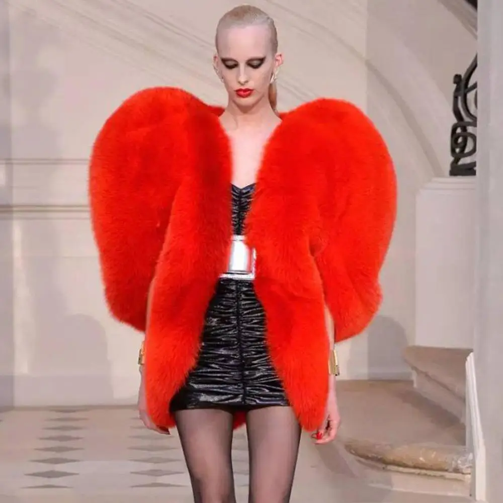 

Пальто-накидка с имитацией перьев Peach Heart Imitation Hair Cloak Ele Sle No Sve для женщин с капюшоном, универсальное вечернее платье средней длины, до талии...