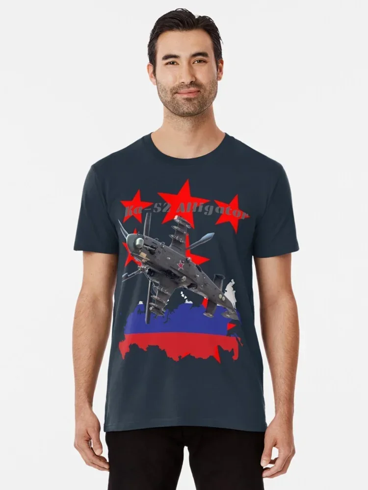 Soviet Russian Ka-52 Alligator Attack Helicopter T-Shirt 100% Cotton O-Neck Short Sleeve Summer Casual Mens T-shirt Streetwear