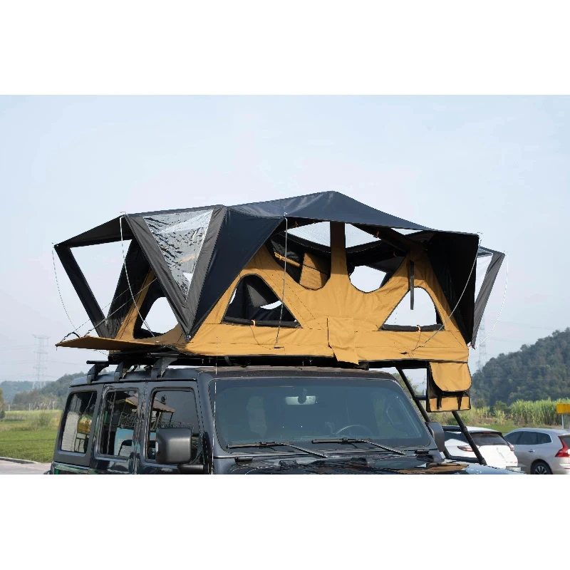 

Waterproof Oxford Fabric Soft Shell Quick Install Rooftop Tent For SUV Beach Mountain Camping