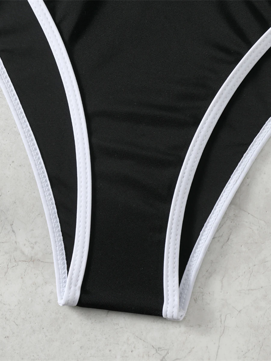 2024 solide sportliche zweiteilige Bikini Badeanzug Frauen Bade bekleidung weibliche Badegäste Baden Badeanzug Beach wear