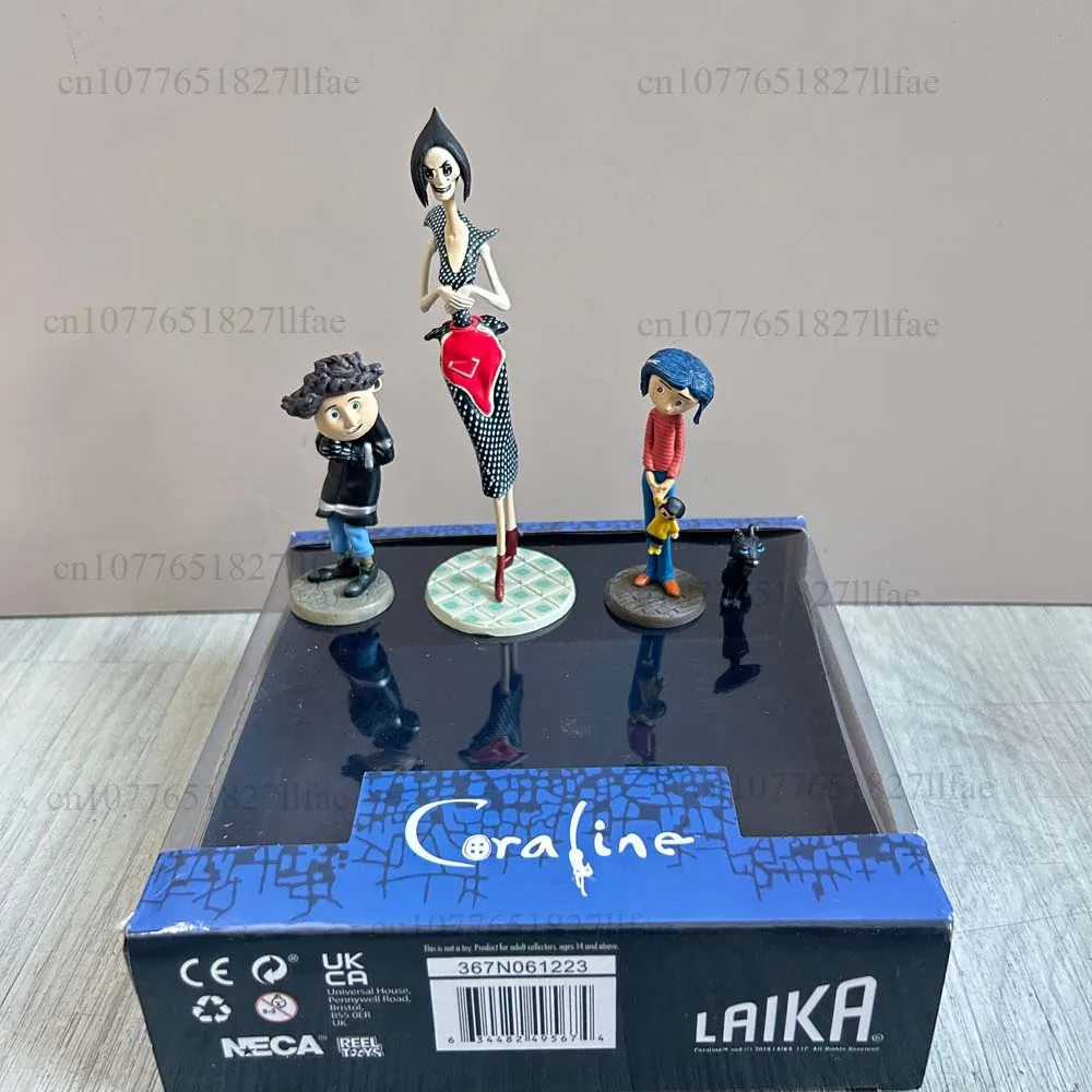 ﻿ Coraline niño personaje torcido Sr. Bobinski fantasma madre gato escena conjunto de 3 piezas modelo de figura de acción juguetes muñeca móvil conjunta