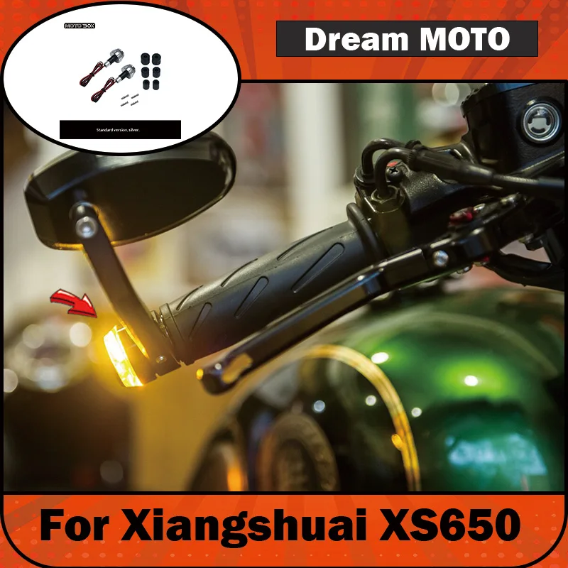 【Premium】For Xiangshuai XS650 Harley LED handlebar turn signal retro motorcycle handlebar terminal front turn light 25mm