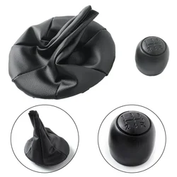 Gear Shift Knob Dust Cover Leather Shift Knob For Fiat For Panda 2003-12 For 500 500C 2007-13 ABS PU Grey Interior Accessories