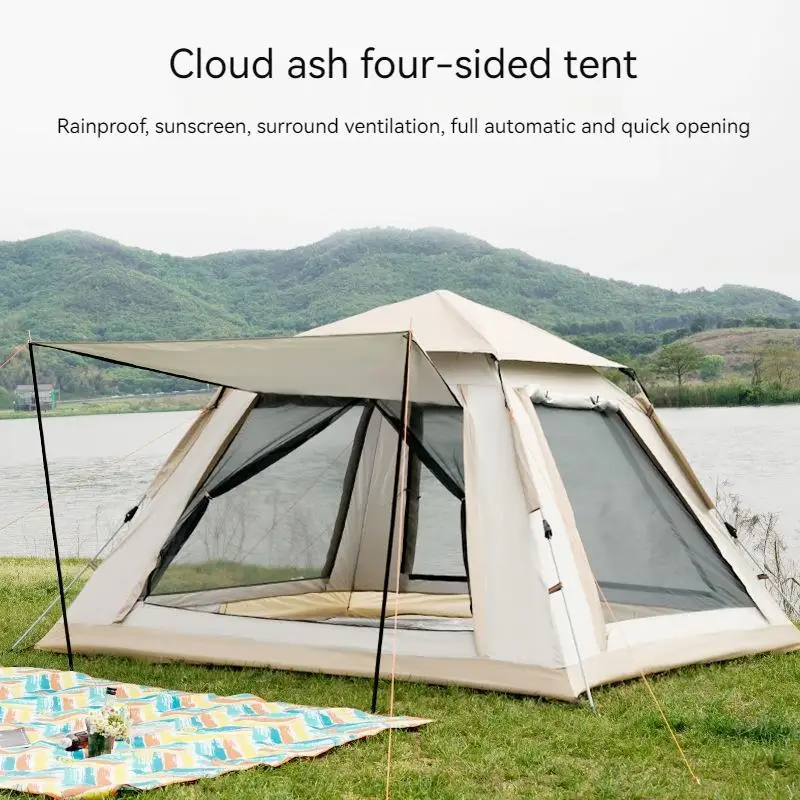 Outdoor Tent Equipment For 3-4,5-8 People Camping For Two People Fully Automatic Simple Camping Rain Proof Sun Proof Beach Tent men s fully automatic mechanical watch hollowed out water proof multi functional men s watch