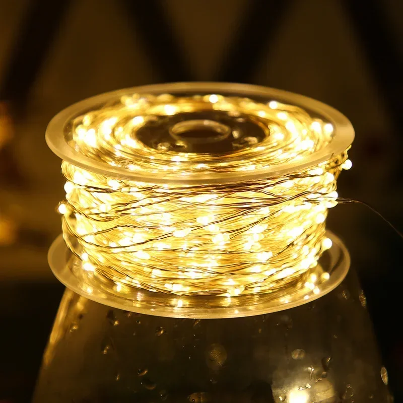 Green Copper Wire Garland Light 5/10/20M LED String Lights 8-mode USB Fairy Lights Garland Lamps for Festival Party Christmas