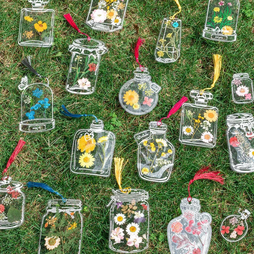 Kerajinan seni DIY bunga Pres Bookmark transparan buku tanda baca dukungan Scrapbooking perlengkapan kantor Herbarium Bookmark