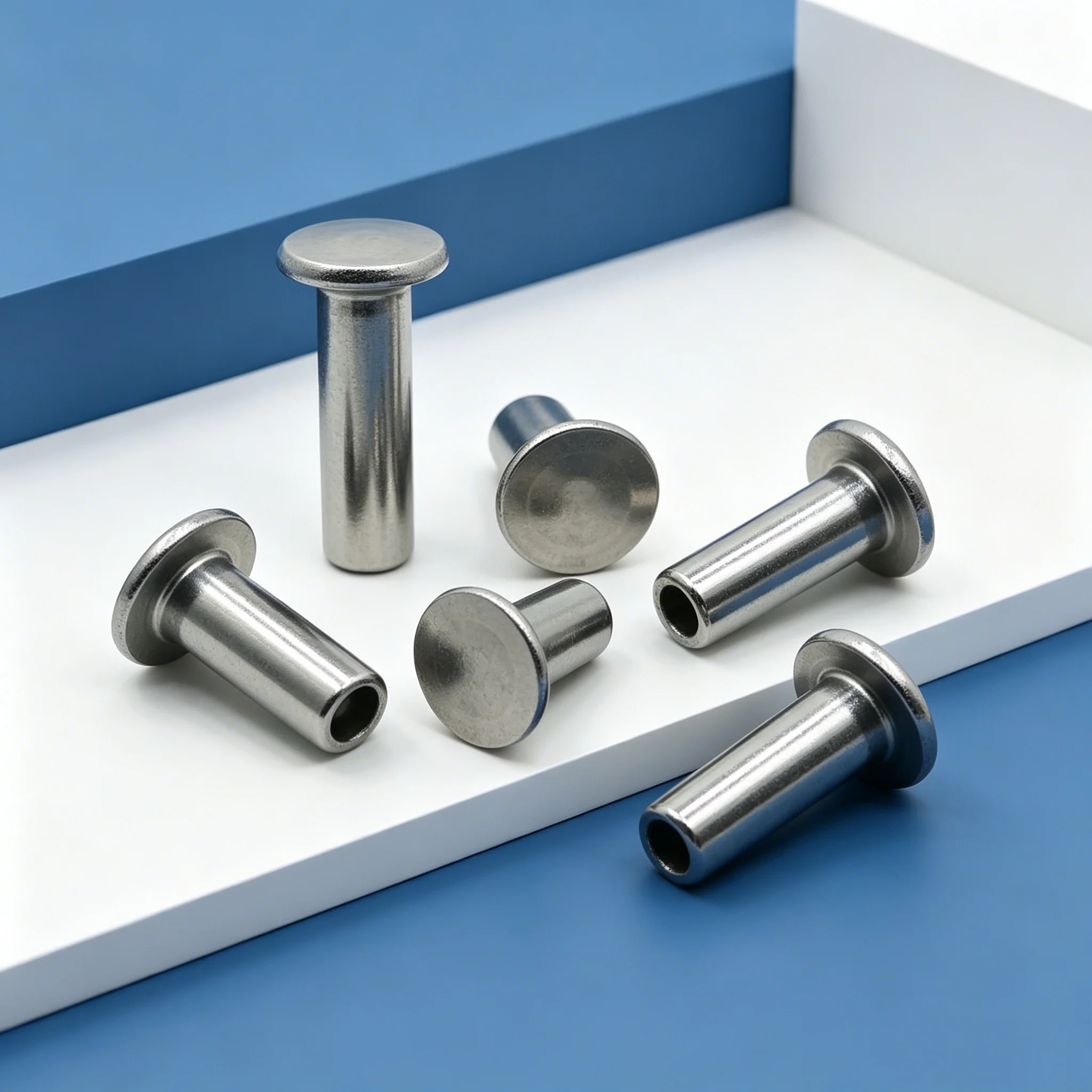 GB875 304 Stainless Steel Flat Truss Head Semi-hollow Rivet Semi-tubular Shank M2 M2.5 M3 M3.5 M4 M4.5 M5 M6 Rivets 100/200pcs