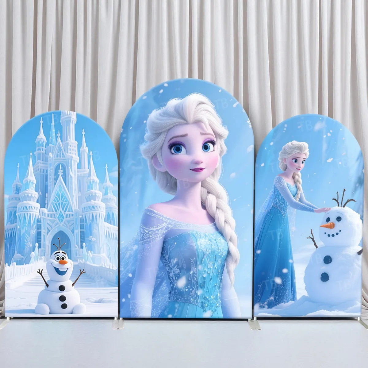 

Frozen Princess Elsa Arch Backdrop Cover for Girls Birthday Party Decor Baby Shower Photography Background Elastic Fabric Props
