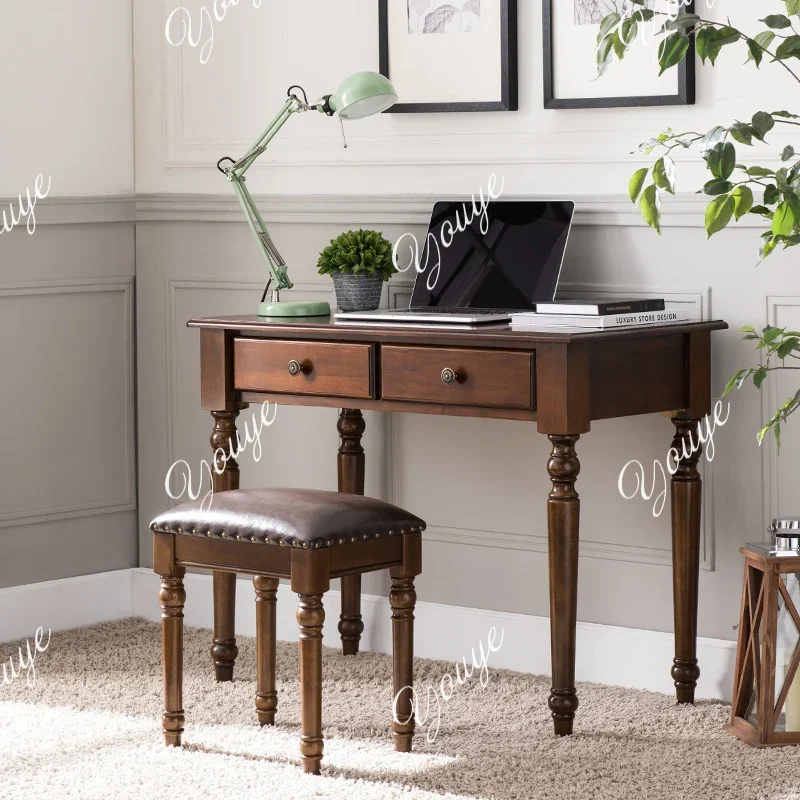 

MS 63 American Small Desk All Solid Wood Computer Desk Home Study Desk And Chair Student Writing European Simple Office